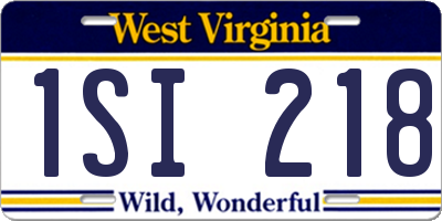 WV license plate 1SI218