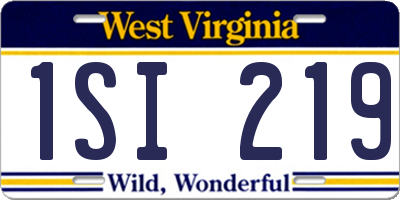 WV license plate 1SI219