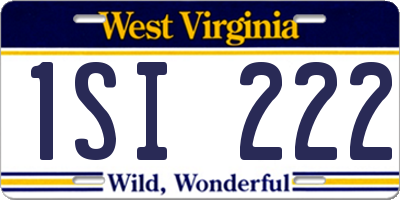WV license plate 1SI222