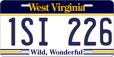WV license plate 1SI226