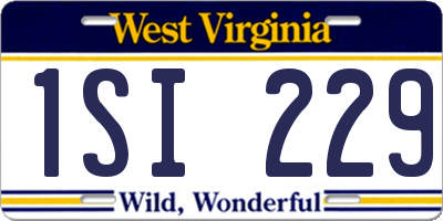WV license plate 1SI229