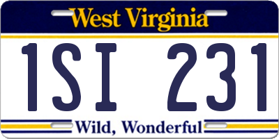 WV license plate 1SI231