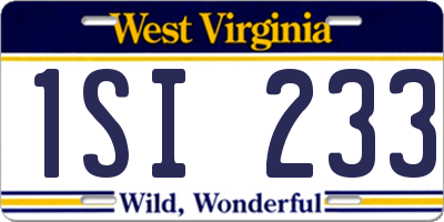 WV license plate 1SI233
