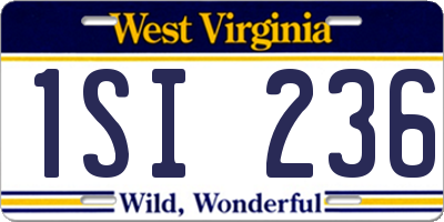 WV license plate 1SI236