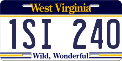 WV license plate 1SI240