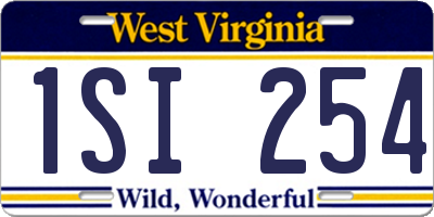WV license plate 1SI254