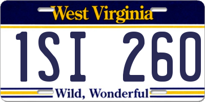 WV license plate 1SI260