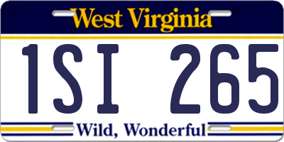 WV license plate 1SI265