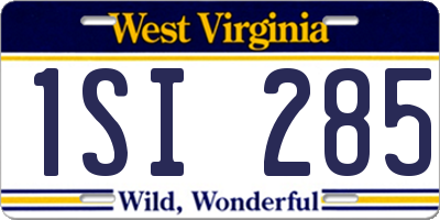 WV license plate 1SI285
