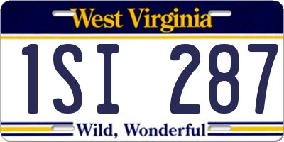 WV license plate 1SI287