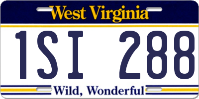WV license plate 1SI288