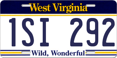 WV license plate 1SI292