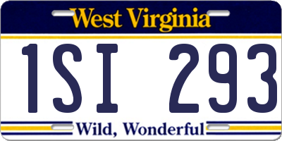 WV license plate 1SI293