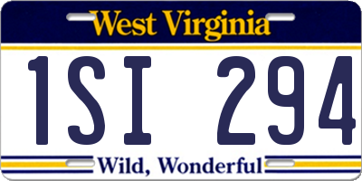 WV license plate 1SI294