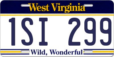 WV license plate 1SI299