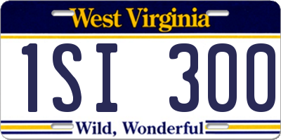WV license plate 1SI300
