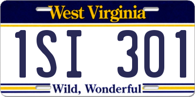 WV license plate 1SI301