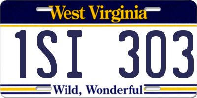 WV license plate 1SI303