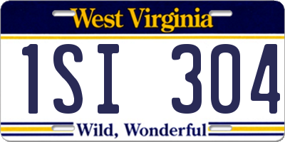WV license plate 1SI304