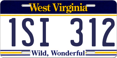 WV license plate 1SI312