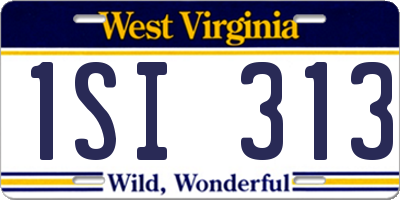 WV license plate 1SI313