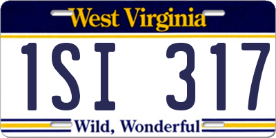 WV license plate 1SI317