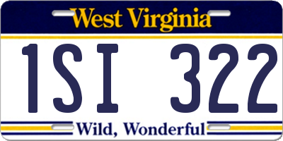 WV license plate 1SI322