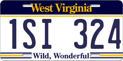 WV license plate 1SI324