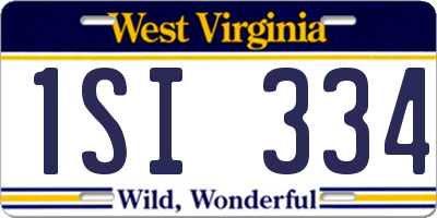 WV license plate 1SI334