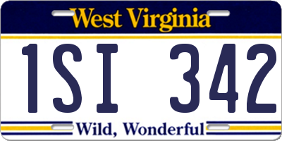 WV license plate 1SI342