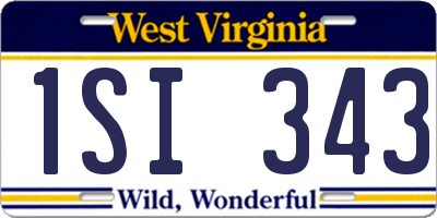 WV license plate 1SI343