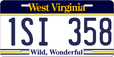 WV license plate 1SI358