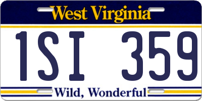 WV license plate 1SI359