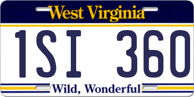 WV license plate 1SI360