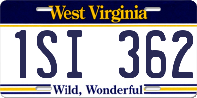 WV license plate 1SI362