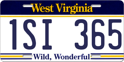 WV license plate 1SI365