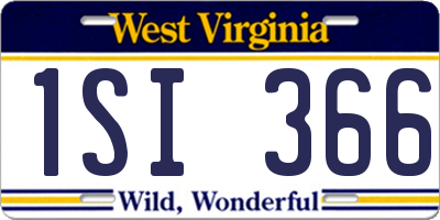 WV license plate 1SI366