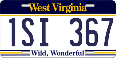 WV license plate 1SI367
