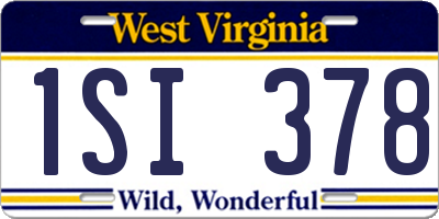 WV license plate 1SI378