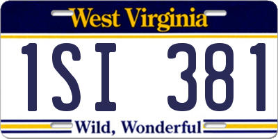 WV license plate 1SI381