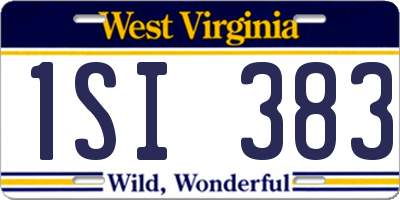 WV license plate 1SI383
