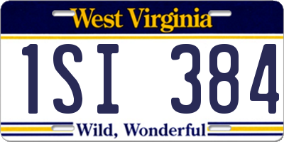 WV license plate 1SI384
