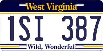 WV license plate 1SI387