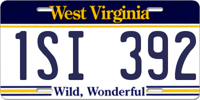 WV license plate 1SI392