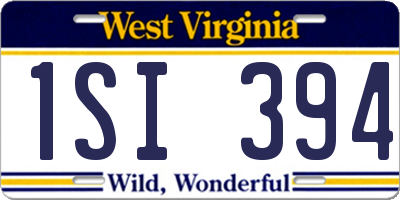 WV license plate 1SI394