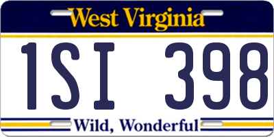 WV license plate 1SI398