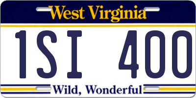 WV license plate 1SI400