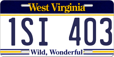 WV license plate 1SI403