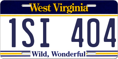 WV license plate 1SI404