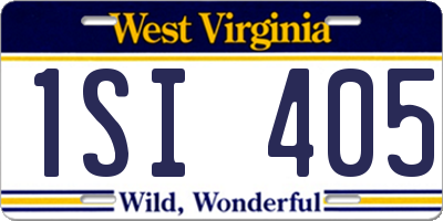 WV license plate 1SI405